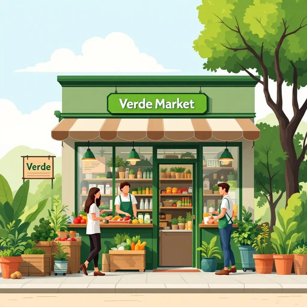 Verde Market — Flat Illustration